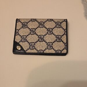 Gucci Beige and Black Monogram Wallet